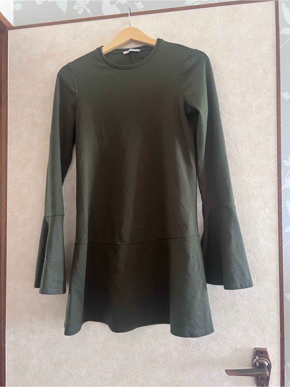 Zara Olive Crewneck Tunic Top